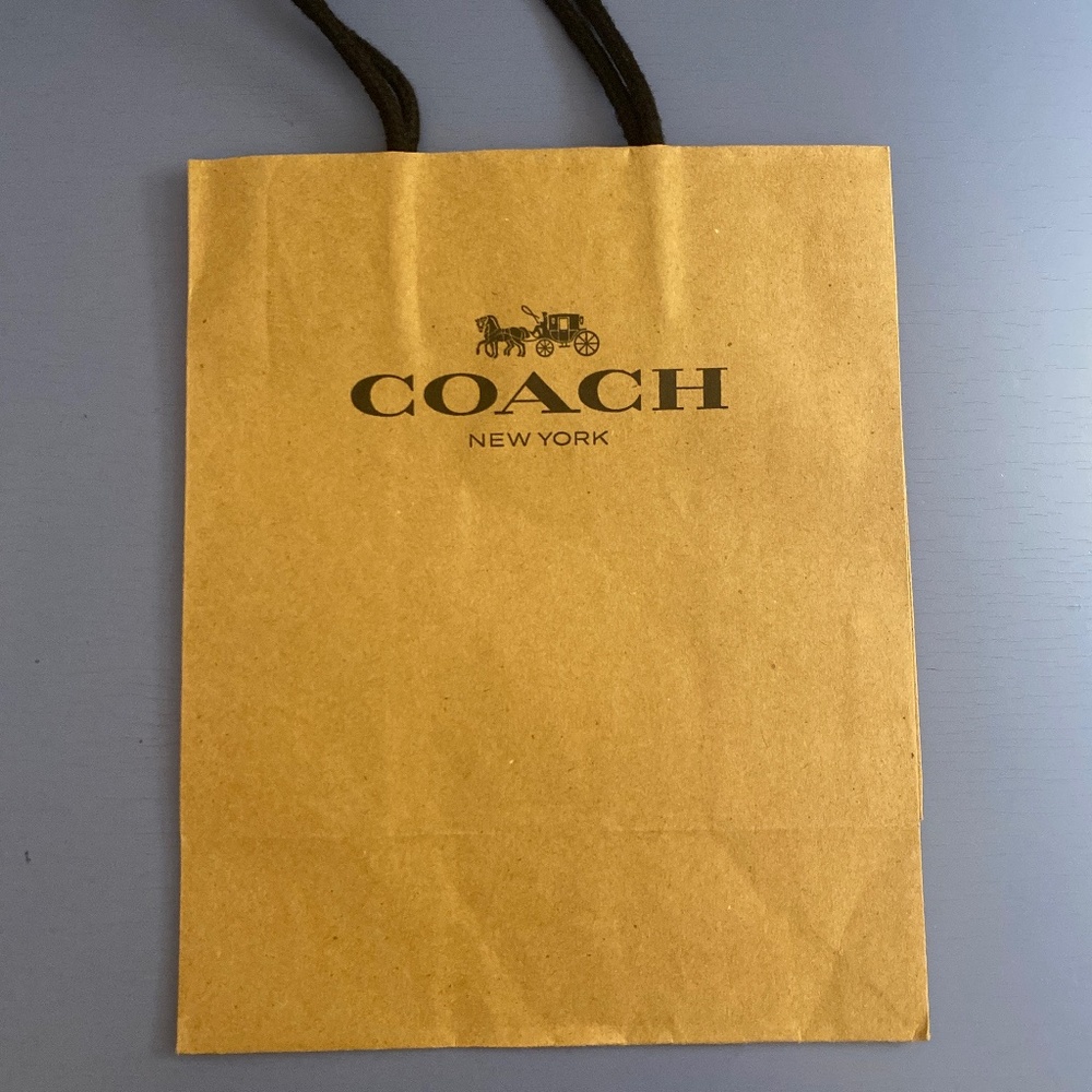 Coach small brown paper shopping bag